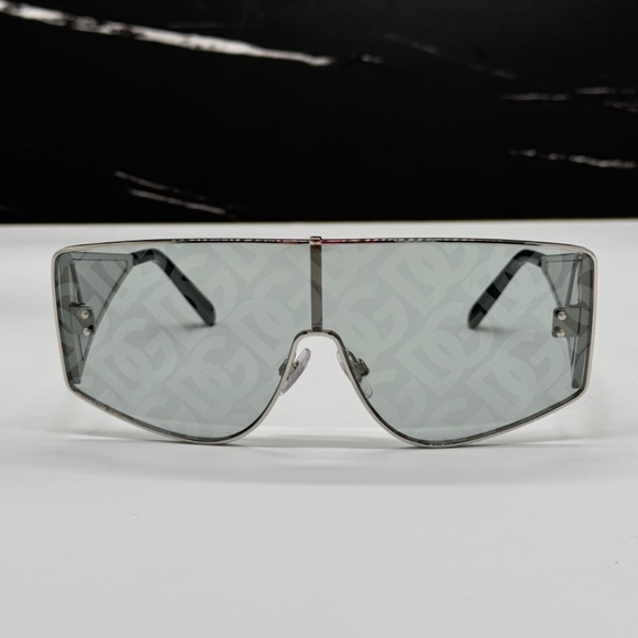 NEW DG2305 05/AL DOLCE&GABBANA SUNGLASSES OVERSIZED SILVER UNISEX EYEWEAR - Picture 3 of 12